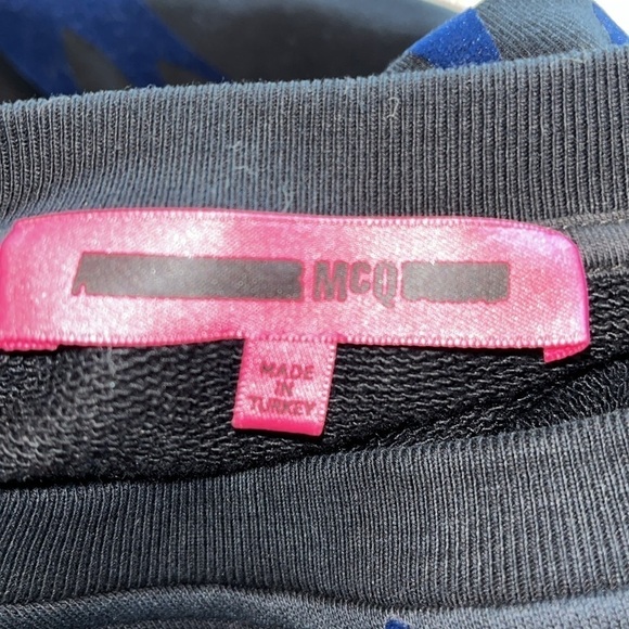 MCQ by ALEXANDER MCQUEEN Black Blue Print Cotton Elastane Sweatshirt size XS - Picture 6 of 7